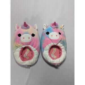 Girls Size 4-5 Kelly Toy Squishmallow Slippers Esmerelda Rainbow Unicorn